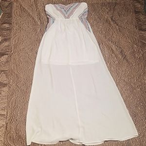 Strapless White Maxi Dress